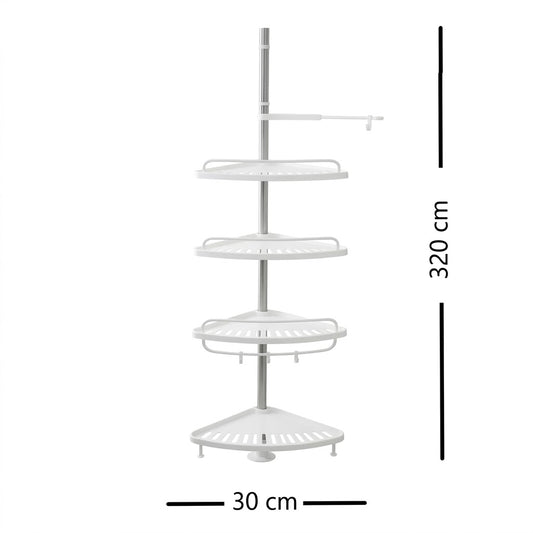 Repisa Esquinera Para Baño Ajustable 320 Cm - 4 Niveles