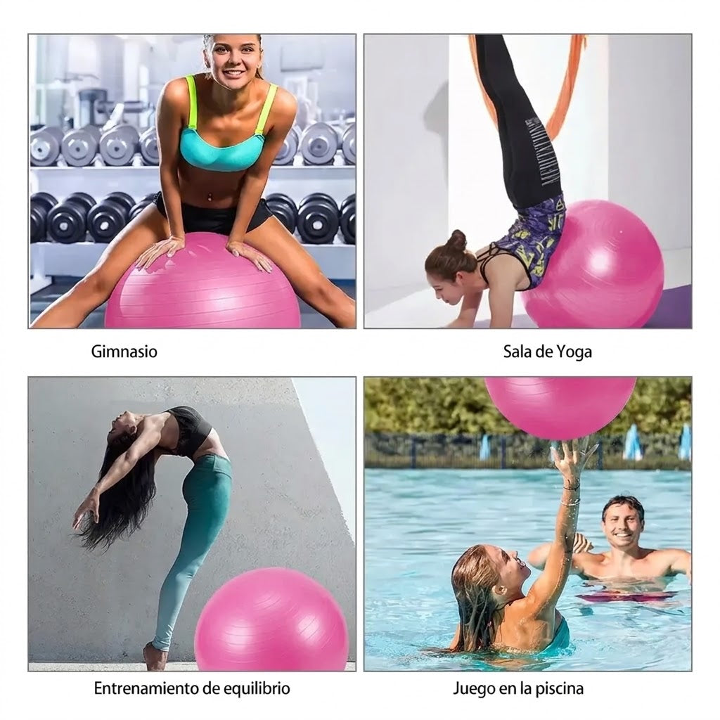 Balón Pilates Para Ejercicio 55cm Gymball Rosado