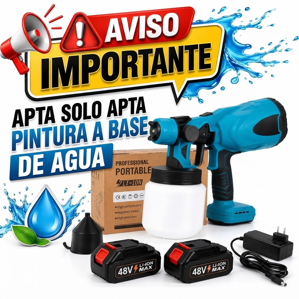 Compresor De Pintar, Pistola Portatil De Dos Baterias Premium