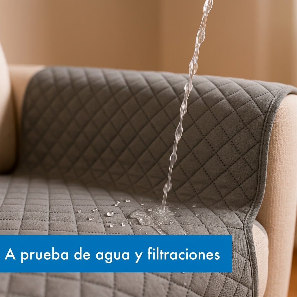 Forro Protector de Sofá Doble Faz 2 Puestos Beige/Chocolate