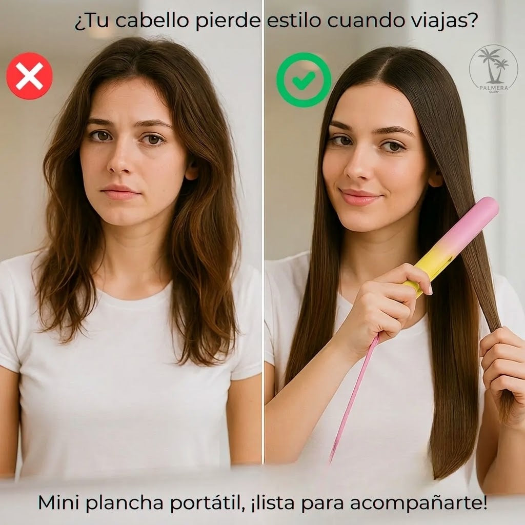 Mini Planchan Viajera Para Cabello Con Placas En Ceramica