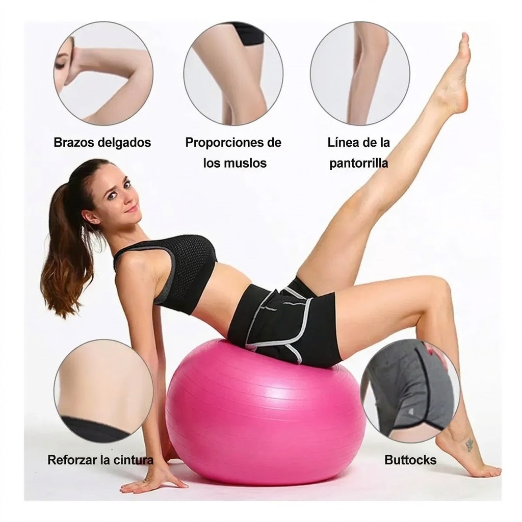Balón Pilates Para Ejercicio 55cm Gymball Rosado