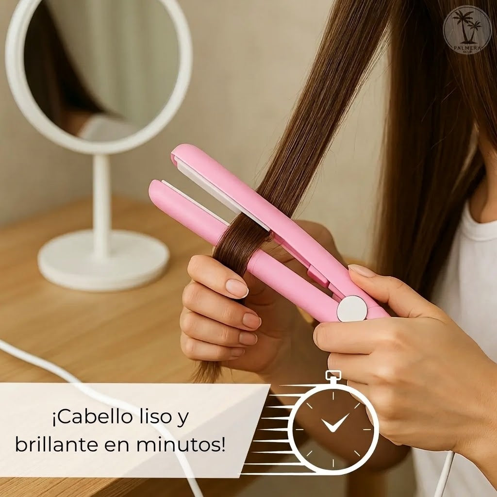 Mini Planchan Viajera Para Cabello Con Placas En Ceramica