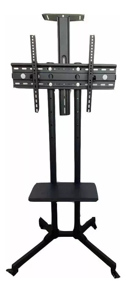 Soporte Base Pedestal Tv 32 70 Móvil Ruedas Ajustable 50k Color Negro