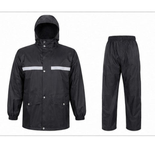 Impermeable Reflectivo Negro Talla XL – Chaqueta + Pantalón