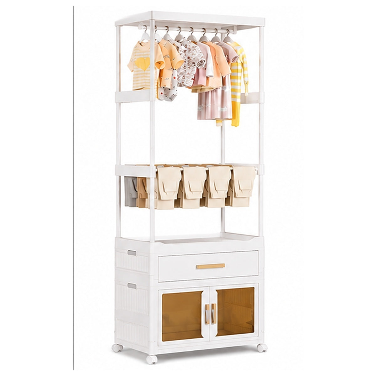 Organizador Armario Plegable Plástico Multifuncional 54x34x177 cm