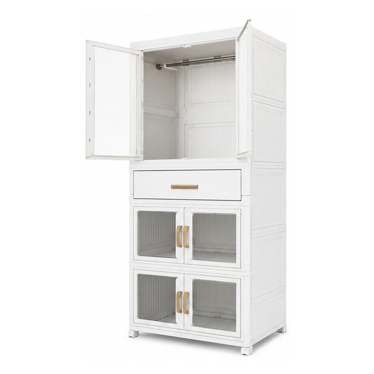 Armario Portátil Organizador Closet Plástico Plegable 64x42x161.5 cm
