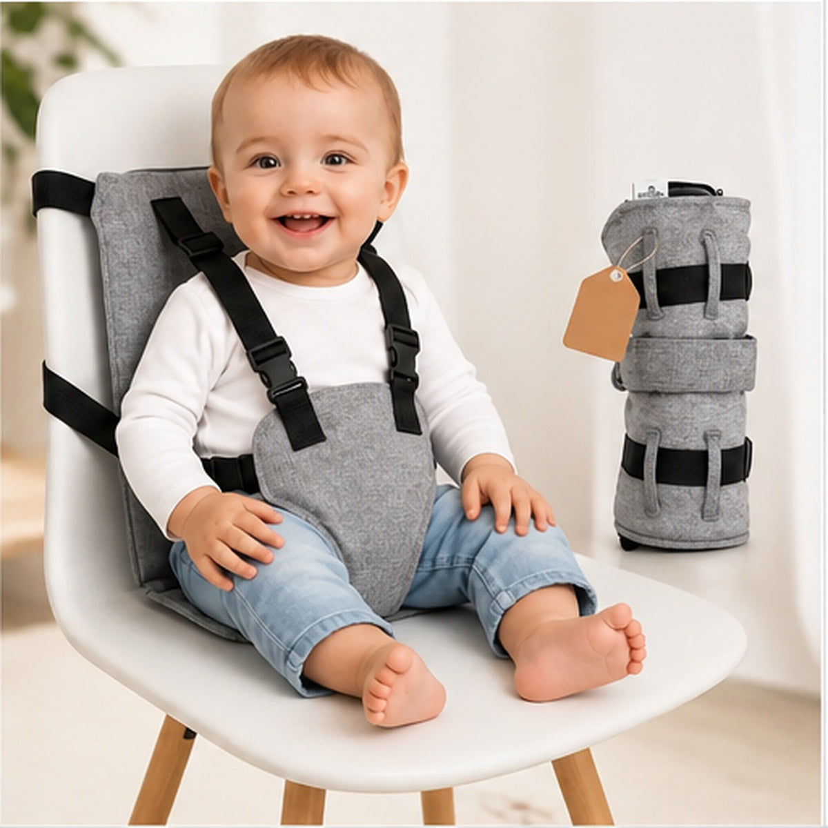 Asiento Portátil Para Bebé Con Arnés De Seguridad – Cómodo, Seguro Y Fácil De Transportar