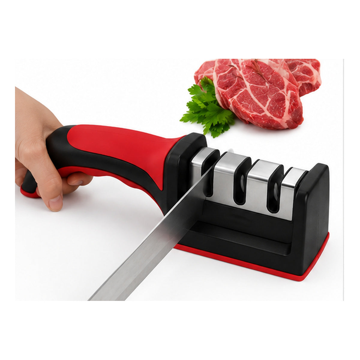 🔪 Afilador de Cuchillos Manual Sharpener 3 Etapas Acero Inoxidable