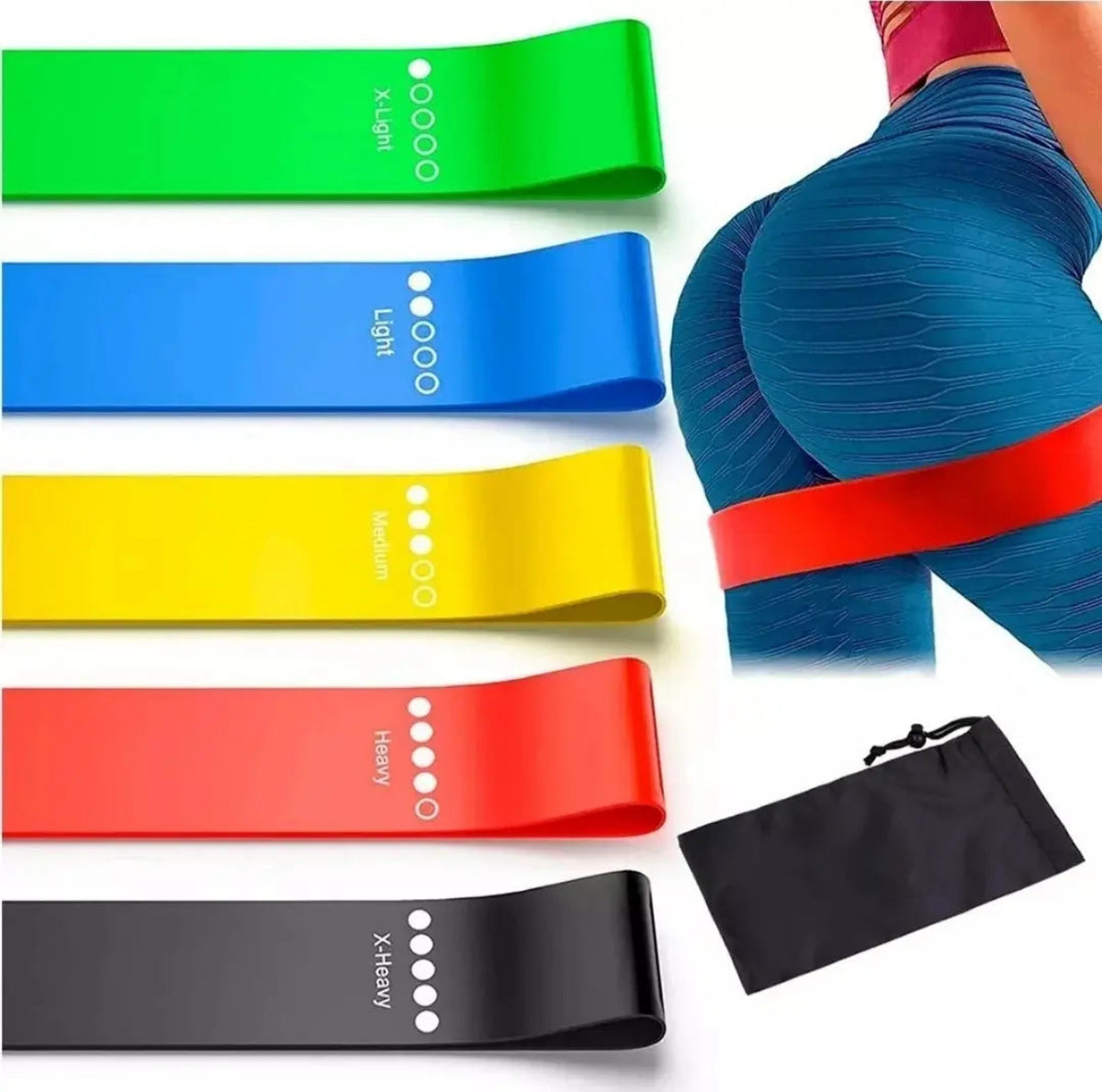 Kit Bandas Belt Elásticas Cerradas Ejercicio Resistentes X5