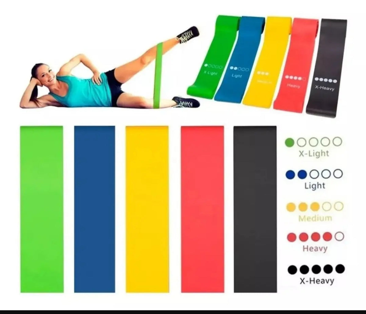 Kit Bandas Belt Elásticas Cerradas Ejercicio Resistentes X5