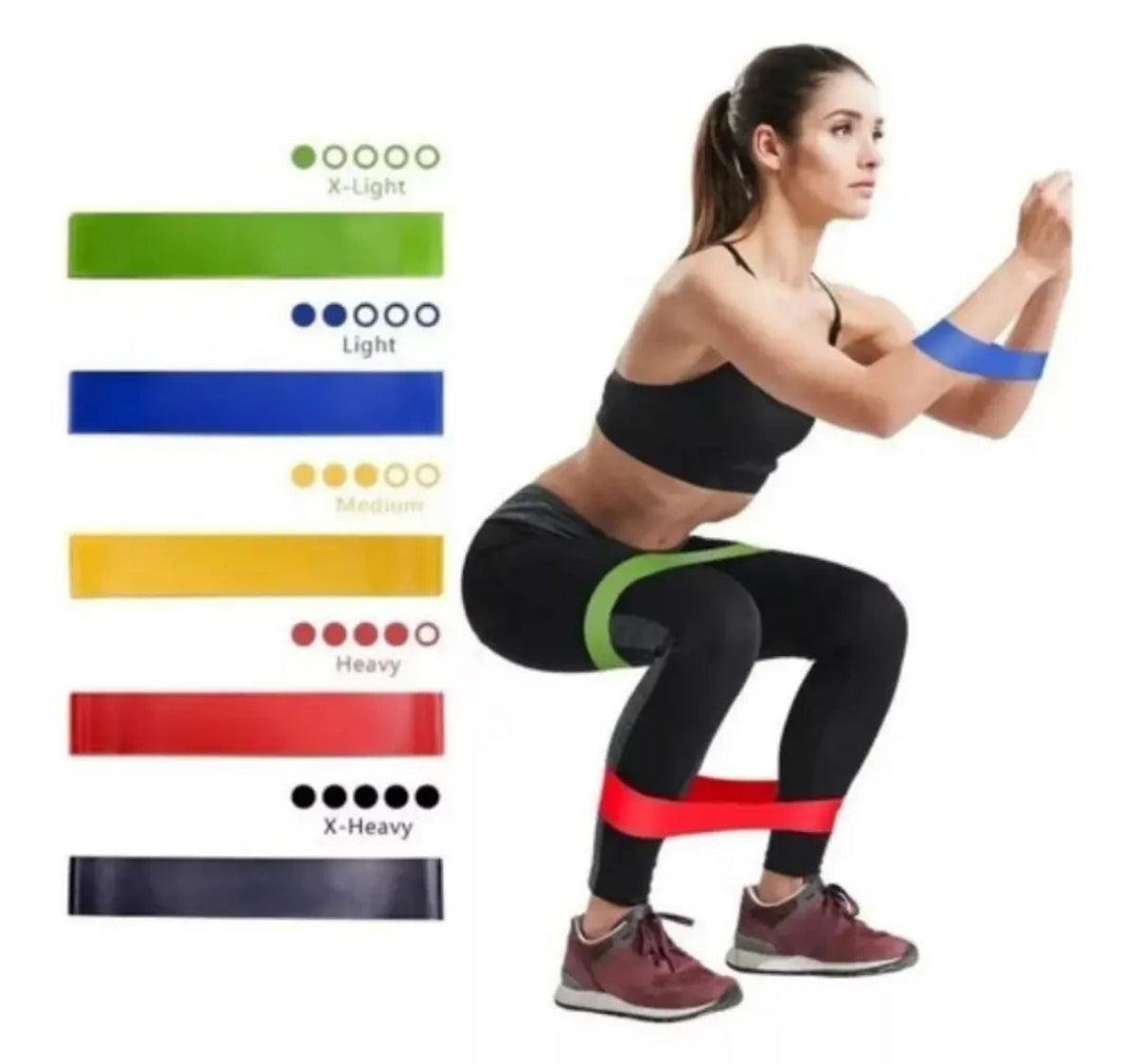 Kit Bandas Belt Elásticas Cerradas Ejercicio Resistentes X5