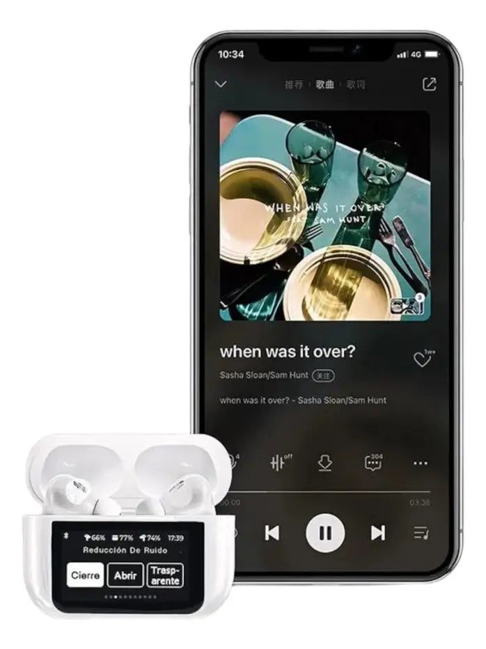 Audífonos Bluetooth A9 Pro Pantalla Táctil Reducción Ruido