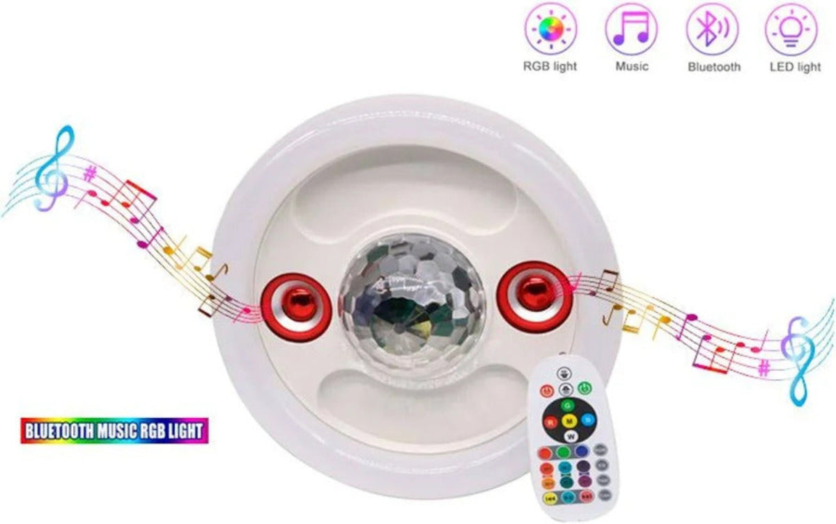 Lampara Rgb Musical Bluetooth Doble Parlante 48W