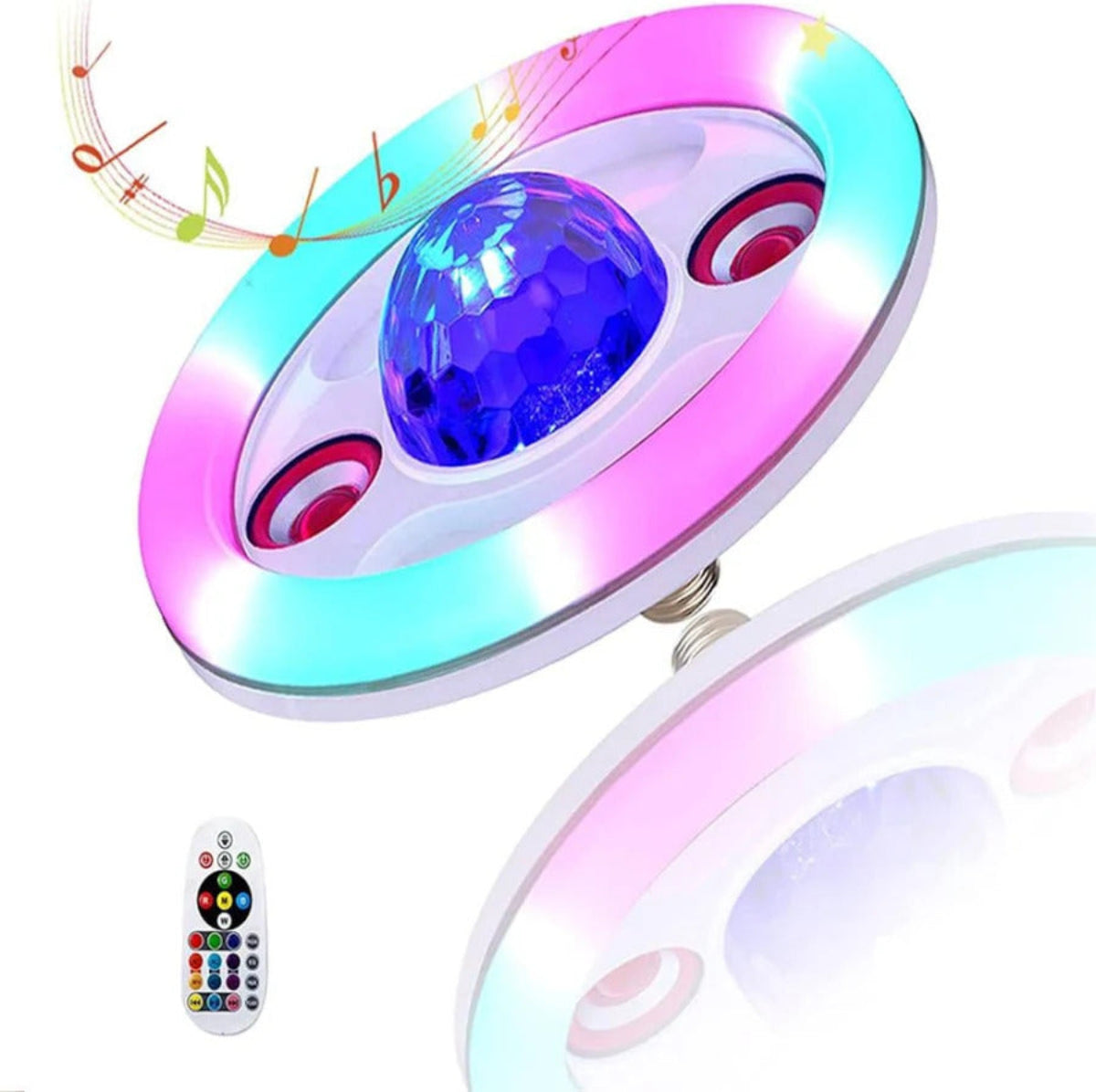 Lampara Rgb Musical Bluetooth Doble Parlante 48W