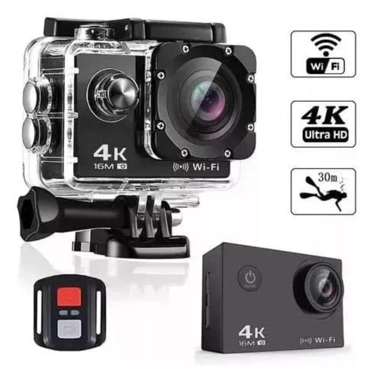 Camara Motos Wifi 4K + Control