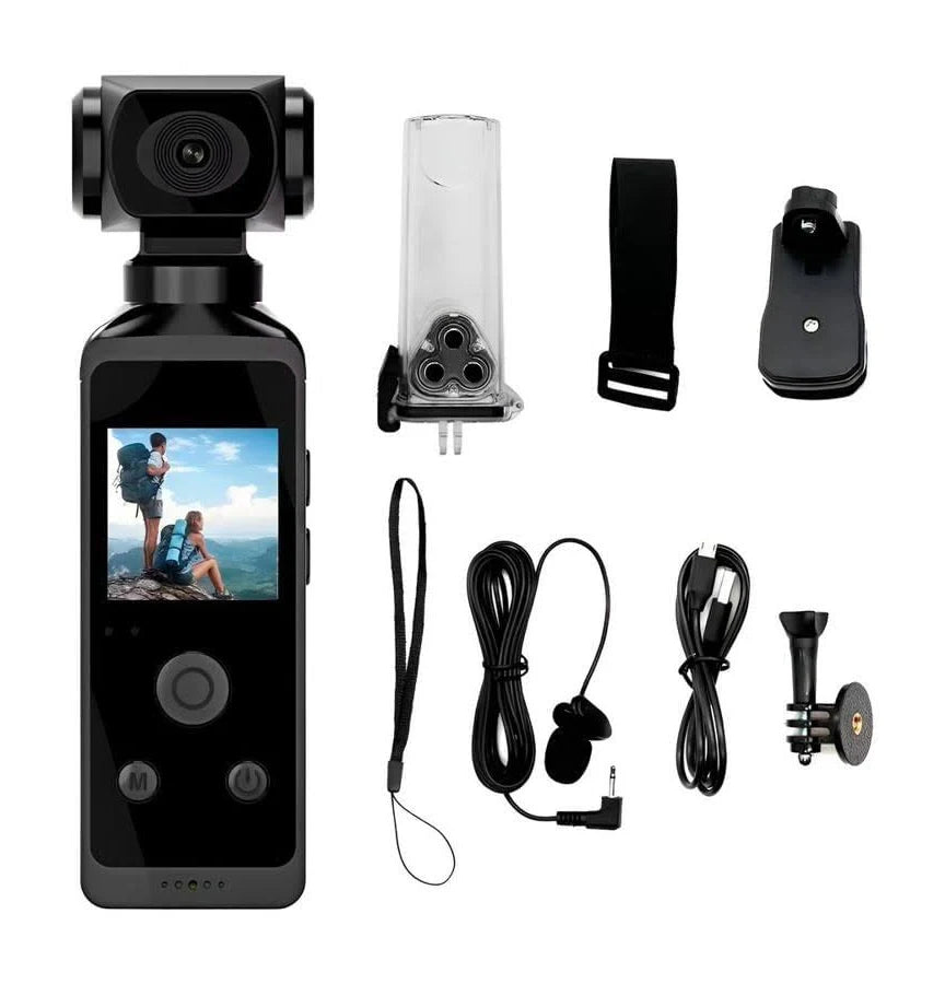 Cámara Deportiva Pocket 4K WiFi Recargable con Pantalla HD