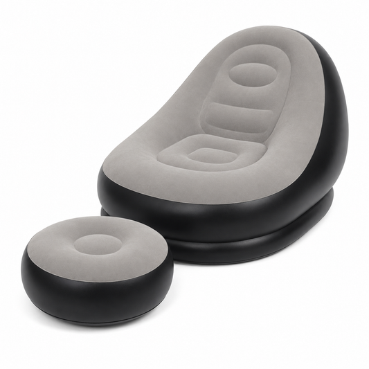 Sillón Inflable Individual con Puff | Sofá Inflable Cómodo y Resistente