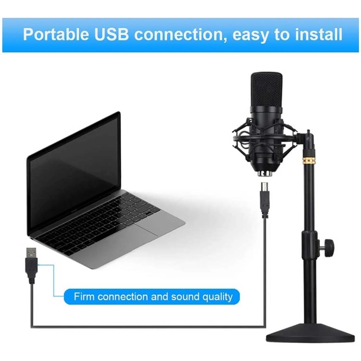 Micrófono Condensador BM-700 con Maletín de Aluminio para Streaming, Podcast y Grabación